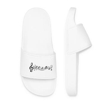 Notes musicales Clés de mélodie - Claquettes Femme - blanc - Devant
