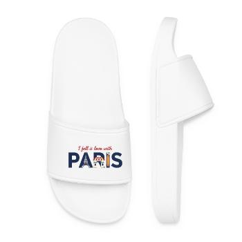 Paris Love – Tour Eiffel & Design de baguettes - Claquettes Femme - blanc - Devant