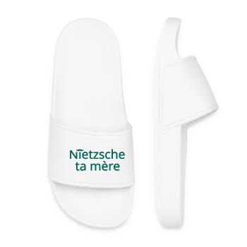 Nietzsche ta mère Vert - Claquettes Femme - blanc - Devant