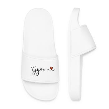 Gym - Lettrage fitness avec le cœur - Claquettes Femme - blanc - Devant