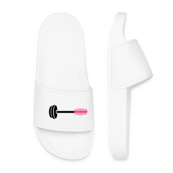 Neon Pink Hair Comb Icon - Women’s Pool Sliders - white - Front