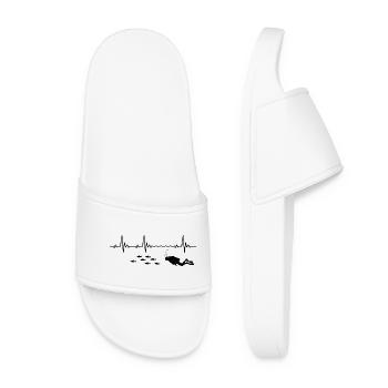 Diver Heartbeat Scuba Diving Heart Rate Frequency - Women’s Pool Sliders - white - Front