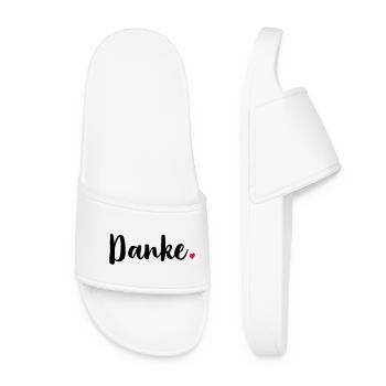 Danke Herz Geschenk Dankeschön - Frauen Badelatschen - Weiß - Vorne