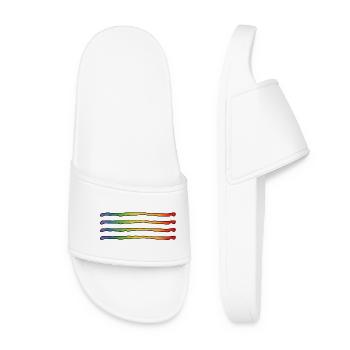 arc-en-ciel lignes lgbtqi queer lgbt csd tshirt - Claquettes Femme - blanc - Devant
