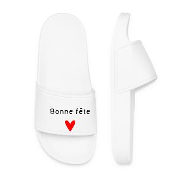 BONNE FÊTE. FÊTE DES MÈRES. FÊTE DES PÈRES. FÊTE - Claquettes Femme - blanc - Devant