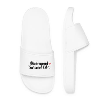 Bridesmaid Survival Kit! Personalisierbar - Frauen Badelatschen - Weiß - Vorne