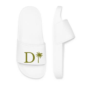 Lettre d vert Palm - Claquettes Femme - blanc - Devant