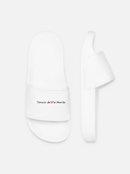 Témoin de la mariée cœur rose - Claquettes Femme - blanc