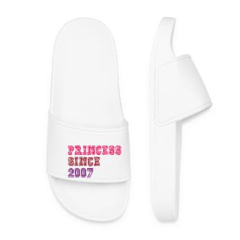 2007 Geburtstag Prinzessin - Frauen Badelatschen - Weiß - Vorne