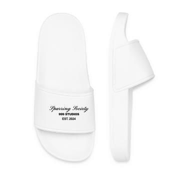 Sparring society White print - Women’s Pool Sliders - white - Front