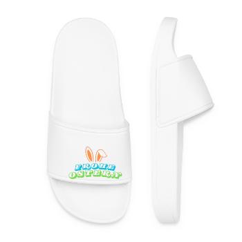 Frohe Ostern - Design mit Hasenohren - Frauen Badelatschen - Weiß - Vorne