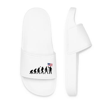 America - USA - Evolution - Flag - Nation - Women’s Pool Sliders - white - Front