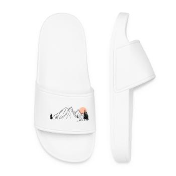 Illustration de la chaîne de montagnes du lever du soleil - Claquettes Femme - blanc - Devant