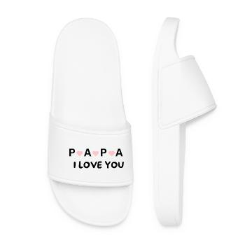 Papa, I Love You – Geschenk für den besten Papa - Frauen Badelatschen - Weiß - Vorne
