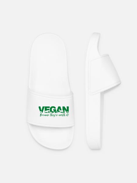 Vegan  weil sie es wert sind - Frauen Badelatschen - Weiß