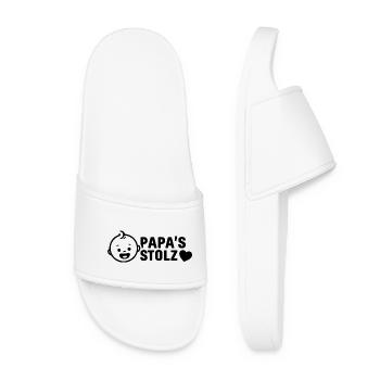 Dad's Pride - Gift for Expectant Fathers Birth - Women’s Pool Sliders - white - Front