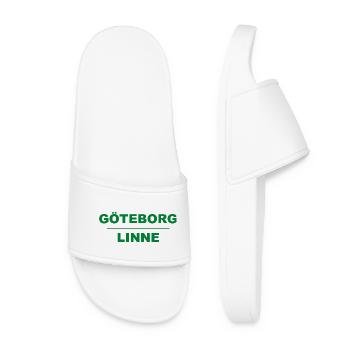 Göteborg Leinen – Grün-Schwarz Design - Frauen Badelatschen - Weiß - Vorne