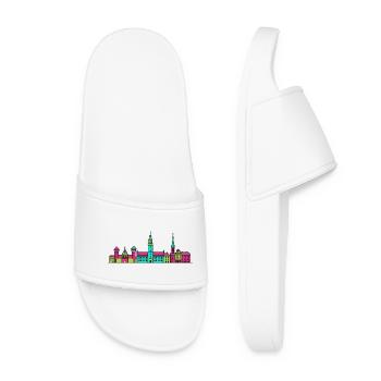Poznan City Skyline Town Hall Goats Art - Women’s Pool Sliders - white - Front