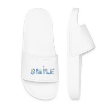 Stitch Patch Smile Lettering - Women’s Pool Sliders - white - Front