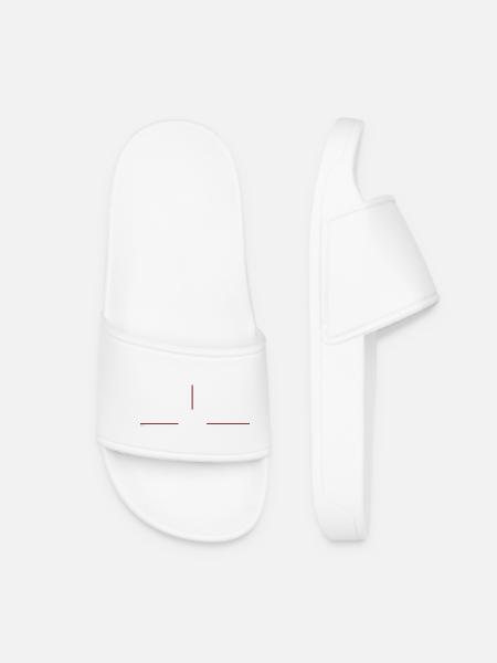 Minimalist redline graphic - Women’s Pool Sliders - white