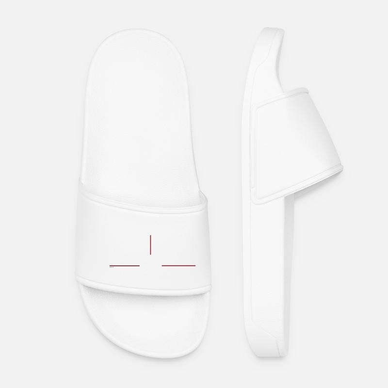 Minimalist redline graphic - Women’s Pool Sliders - white