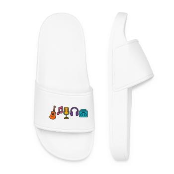 Music Passion Sound Waves Design Gift - Women’s Pool Sliders - white - Front