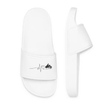 A heartbeat for motorcycles - Women’s Pool Sliders - white - Front