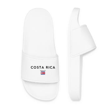 Costa Ricanische Flagge, elegantes minimalistisches Design - Frauen Badelatschen - Weiß - Vorne