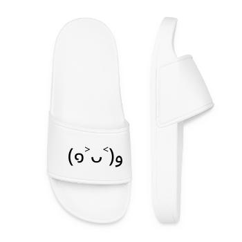 Encouragement (๑˃ᴗ˂)و émote bonne humeur - Claquettes Femme - blanc - Devant