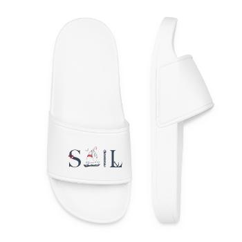 SAIL – Maritimes Typografie Design - Frauen Badelatschen - Weiß - Vorne