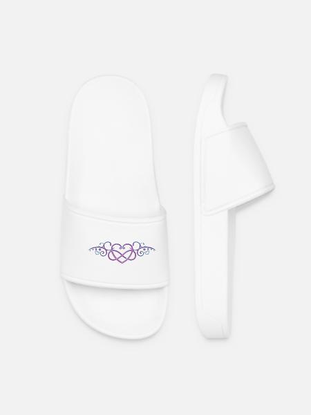 Coeur avec signe de l'infini, rose - Claquettes Femme - blanc
