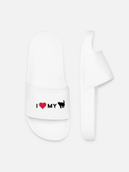 i love my cat - Claquettes Femme - blanc