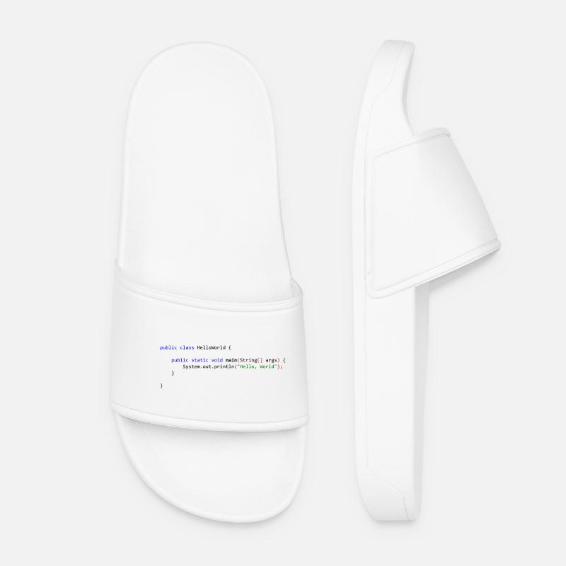 Bonjour tout le monde en Java - Claquettes Femme - blanc