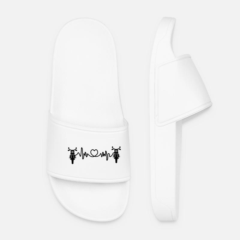 Motor front view cardio heart rate 2 - Women’s Pool Sliders - white