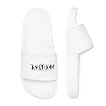Trauzeugin Hochzeit Team Bride Freundin Geschenk - Frauen Badelatschen - Weiß - Vorne
