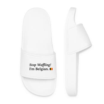 arrête de tergiverser, je suis belge - Claquettes Femme - blanc - Devant