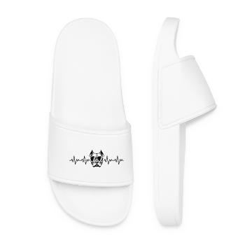 Pitbull ECG heartbeat - Women’s Pool Sliders - white - Front