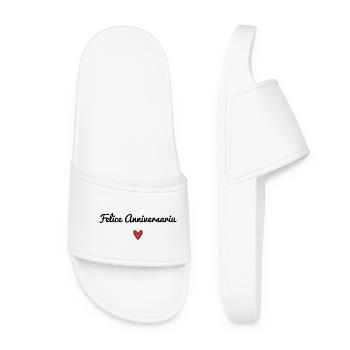 Felice Anniversariu. Corse. ANNIVERSAIRE. HAPPY BI - Claquettes Femme - blanc - Devant