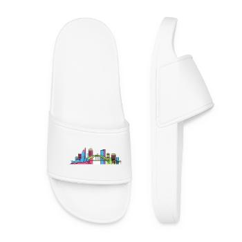 Sydney City Skyline Opera House Bridge Line Art - Women’s Pool Sliders - white - Front