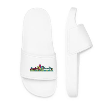 Halifax City Skyline Citadel Hill Moderne Kunst - Frauen Badelatschen - Weiß - Vorne