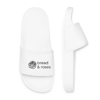 Brot und Rosen - Bread and Roses - Frauen Badelatschen - Weiß - Vorne