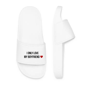 Je n’aime que mon petit ami - Claquettes Femme - blanc - Devant