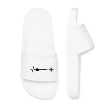 cool fréquence cardiaque pulsation logo texte y jouer - Claquettes Femme - blanc - Devant