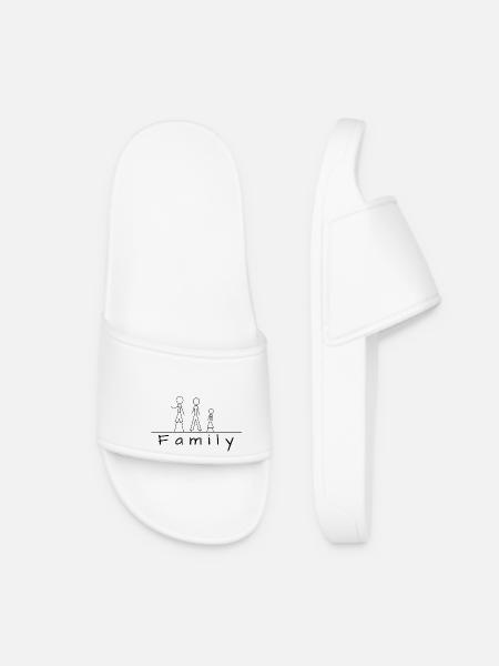 Stick figure family - Women’s Pool Sliders - white