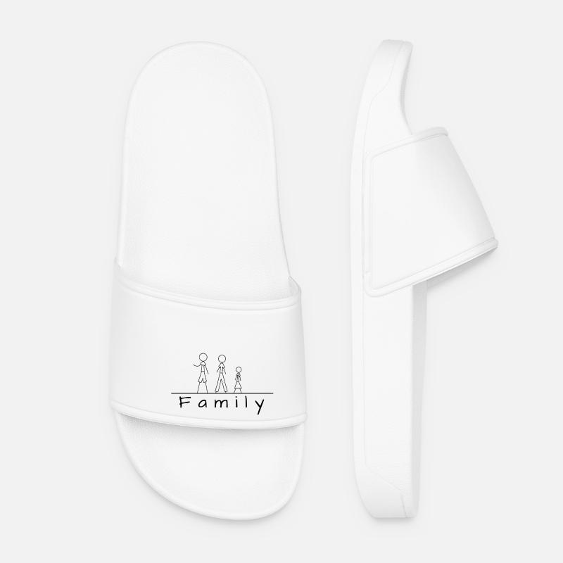 Stick figure family - Women’s Pool Sliders - white