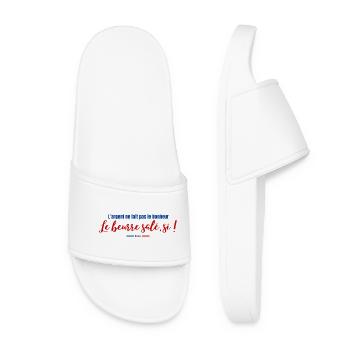 Proverbe beurre salé - Breizh - Bretagne - Humour - Claquettes Femme - blanc - Devant