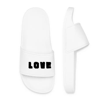 HERZ. HERZ. VALENTINSTAG. LIEBE. LIEBE. PAAR. - Frauen Badelatschen - Weiß - Vorne