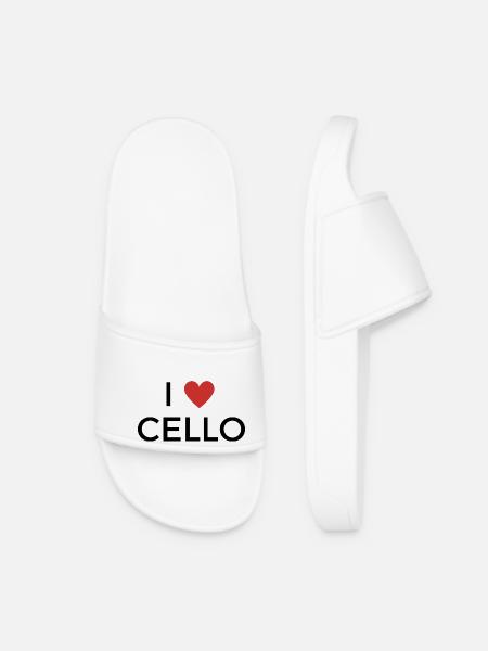 Ich liebe Cello - I love Cello - Frauen Badelatschen - Weiß