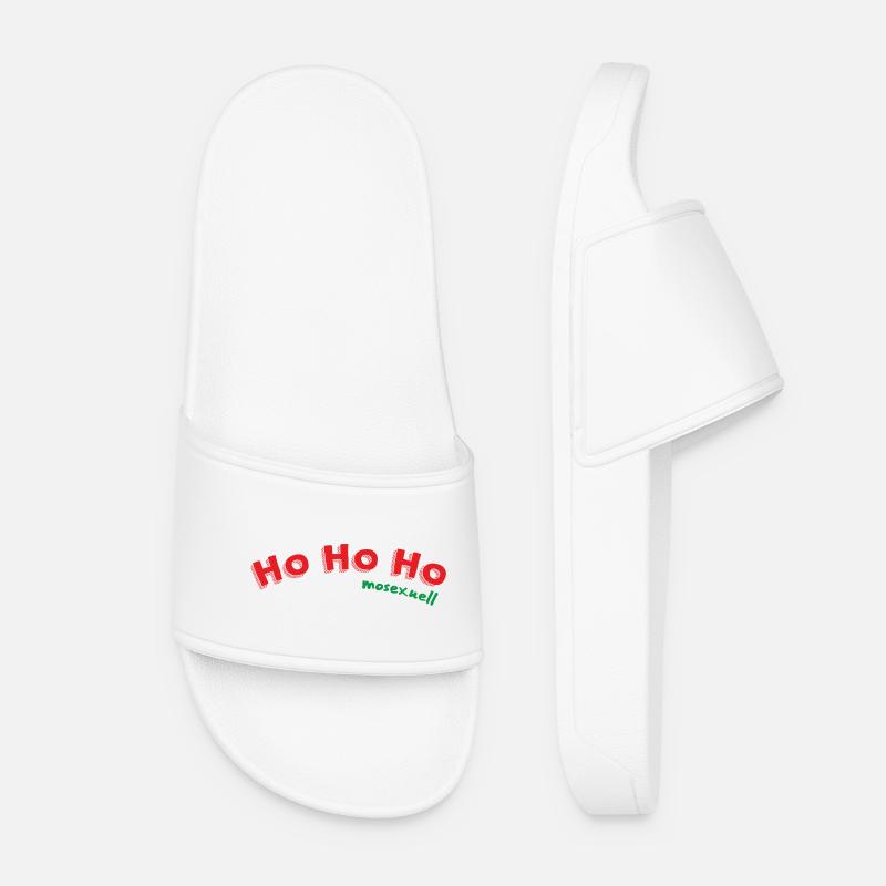 Ho Ho Ho mosexual - Women’s Pool Sliders - white