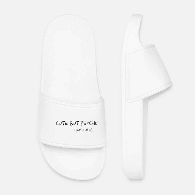 Cute But Psycho But Cute Minimal Statement - Frauen Badelatschen - Weiß